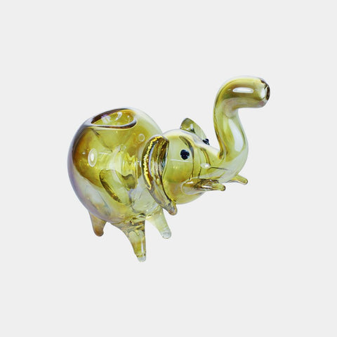 Pipa Elefante di cristallo oro 14 cm