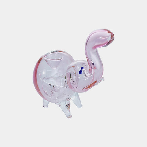 Pipa Elefante di cristallo rosa 14 cm