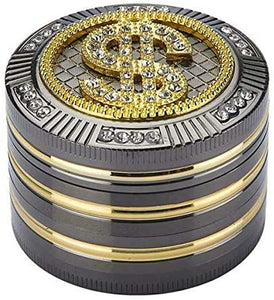 Grinder Dollaro con Brillantini – Champ High – Grinder in Metallo – 4 Parti – Diametro 50 mm