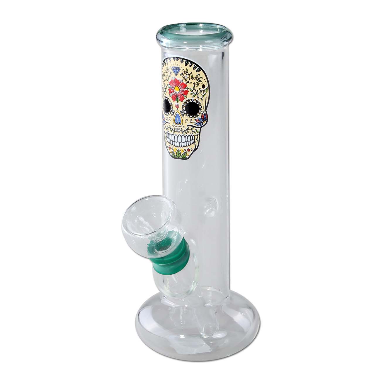 Mini Glass Bong SKULL - Verde