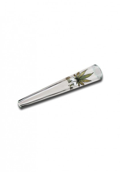 Black Leaf Chillum in vetro borosilicato