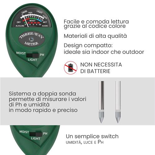 AIRONTEK - MISURATORE PH/UMIDITA' PER SUOLO