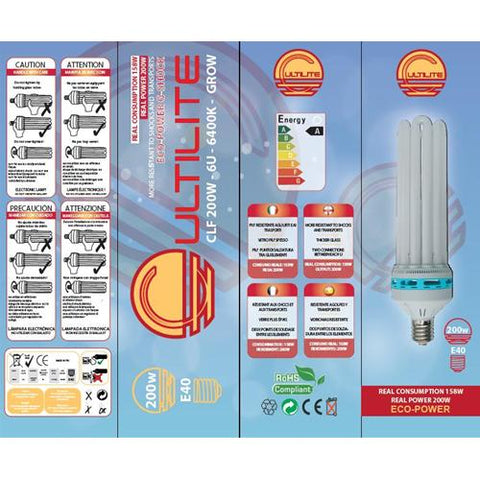 CULTILITE - G-SHOCK 200W GROW - LAMPADA CFL BASSO CONSUMO - 6400°K