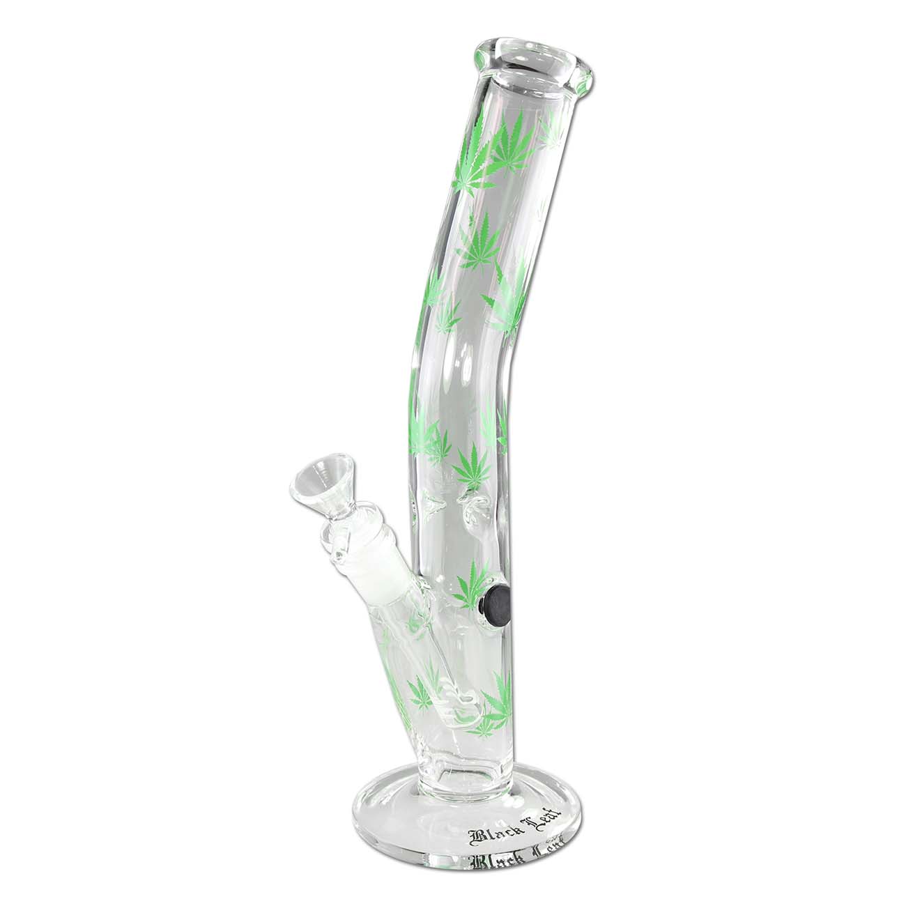 Black Leaf Leaves Cylinder Bong Ice Bent