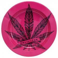 Posacenere in metallo rotondo - Pink Leaf