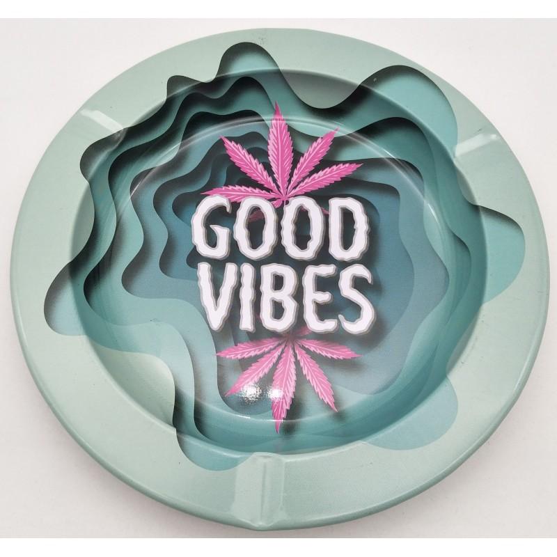Posacenere in metallo rotondo - Good Vibes