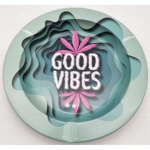 Posacenere in metallo rotondo - Good Vibes